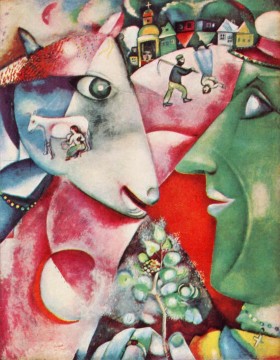 Yo y el Village contemporáneo Marc Chagall Pinturas al óleo